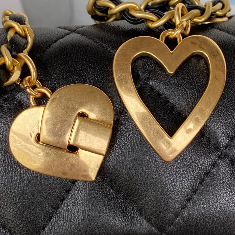 Chanel Mini Flap Bag Heart Chain view 10