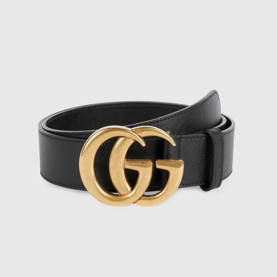 Gucci 40mm Leather Belt With Double G Buckle 400593 view 3
