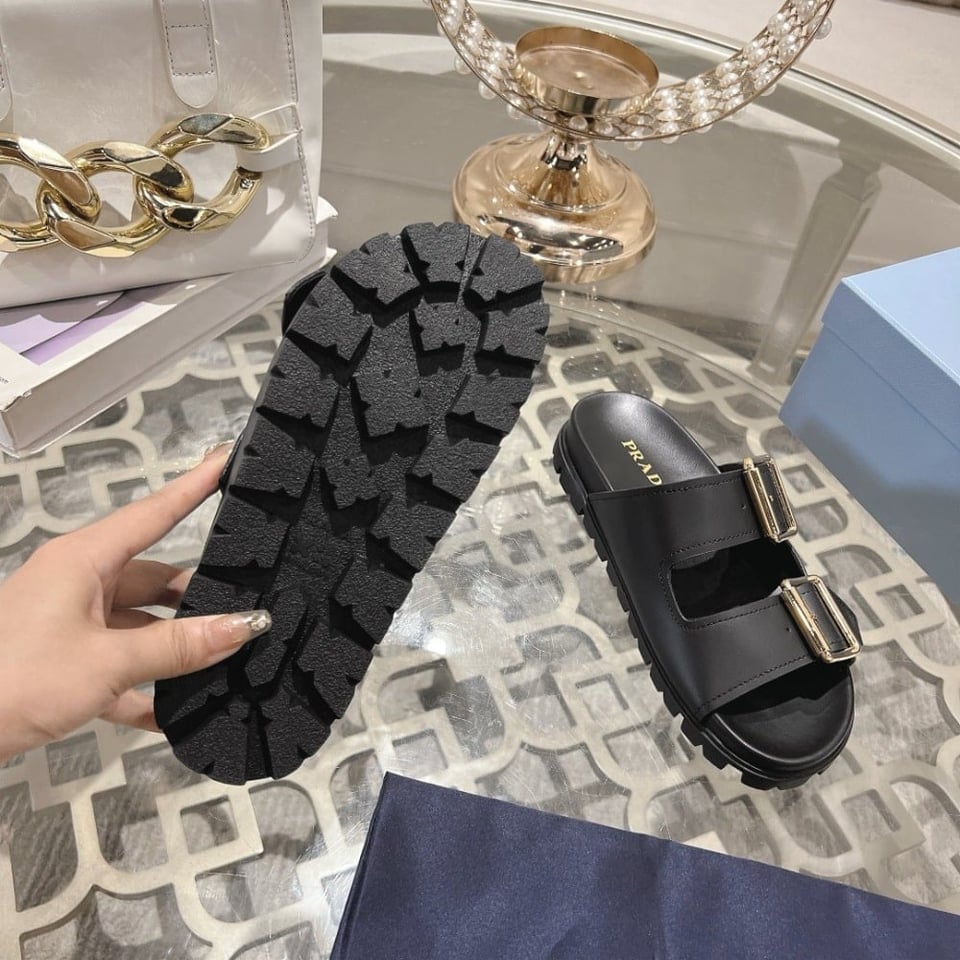 Prada Leather Strap Slides Black 1Xx692 3Lem F0002 F 020 view 7