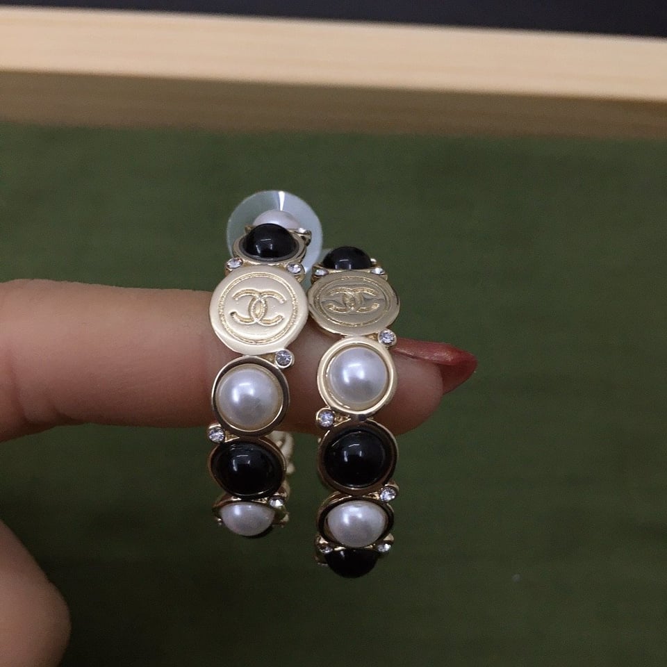 Chanel Hoop Earrings view 3