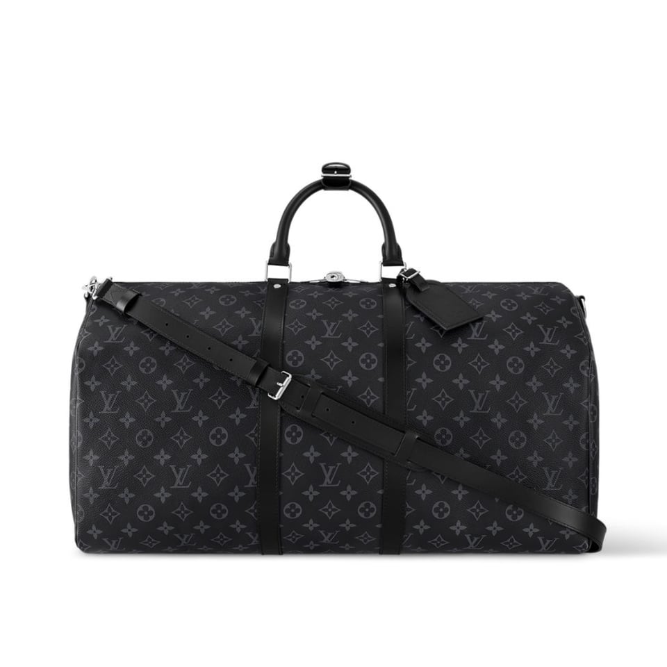 Louis Vuitton Keepall Bandouliere 55 Monogram Eclipse Canvas Travel Bag for Men 55cm/21.7in M40605