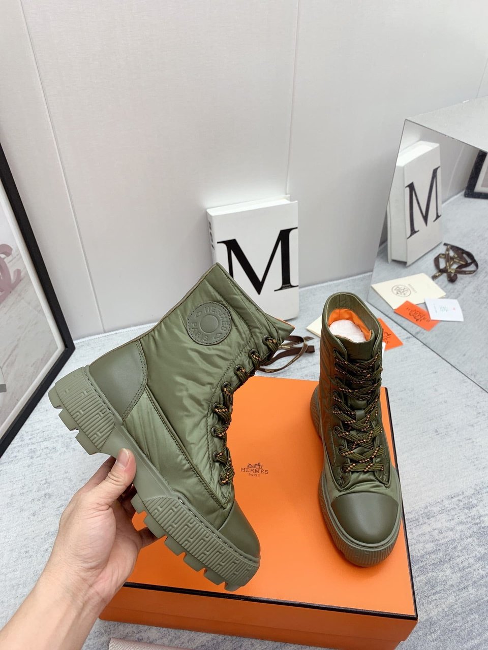 Hermes Fresh Ankle Boots Green view 5