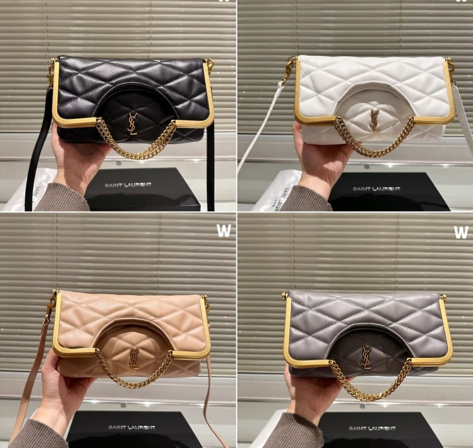 Saint Laurent The 87 Bag Quilted Beige 25Cm view 4