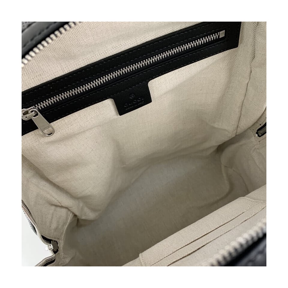 Gucci GG Embossed Backpack in Black Leather view 13