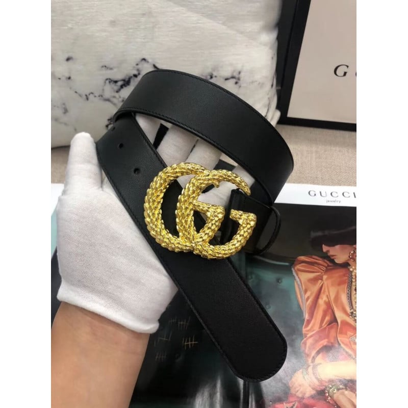 Gucci 40mm Belt With Textured Double G Buckle 582348 view 3
