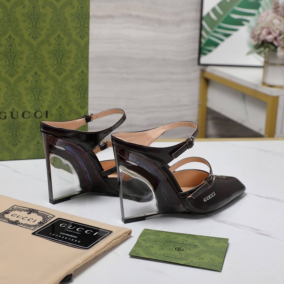 Gucci Women’S Wedge Mule Black 827856 Clg00 1000 view 4
