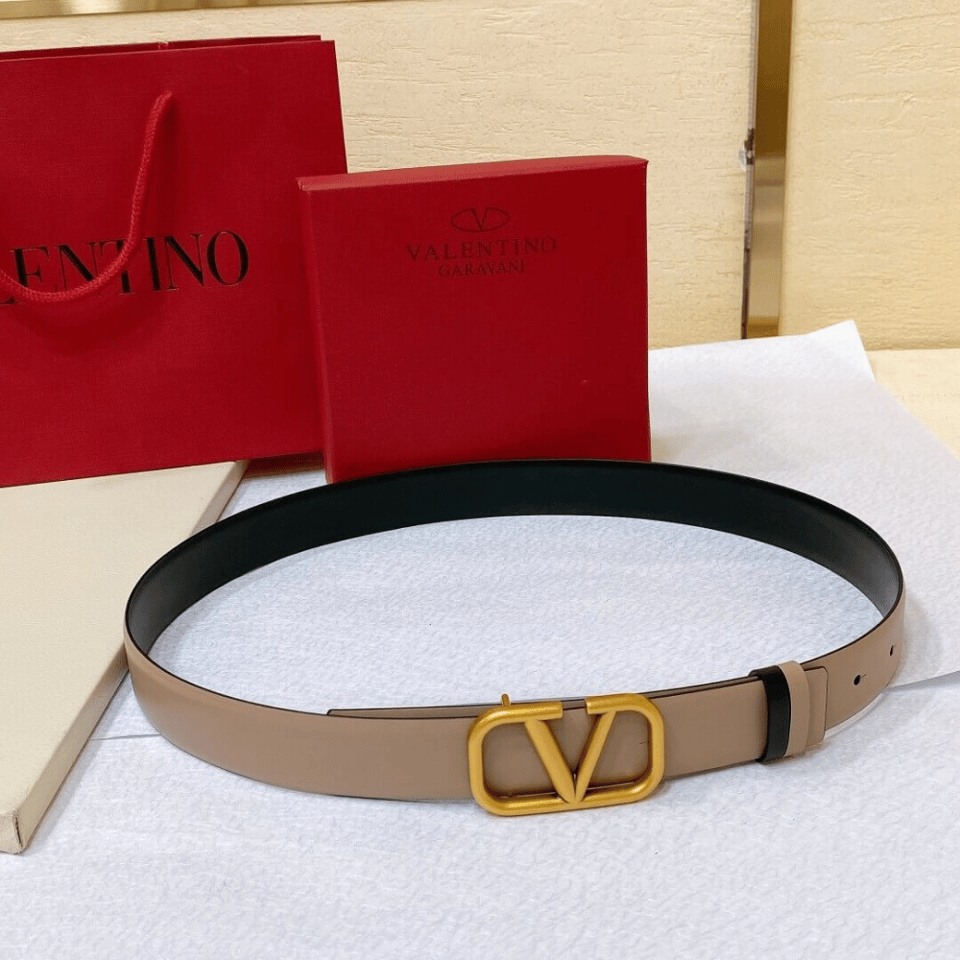 Valentino Reversible Vlogo Signature Belt In Glossy Calfskin 30 mm view 4