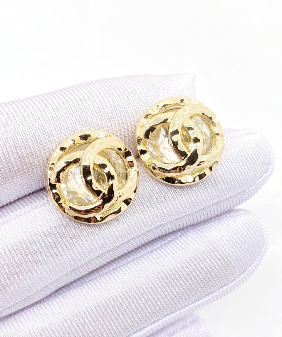 Chanel Cc Button Clip-On Earrings view 4