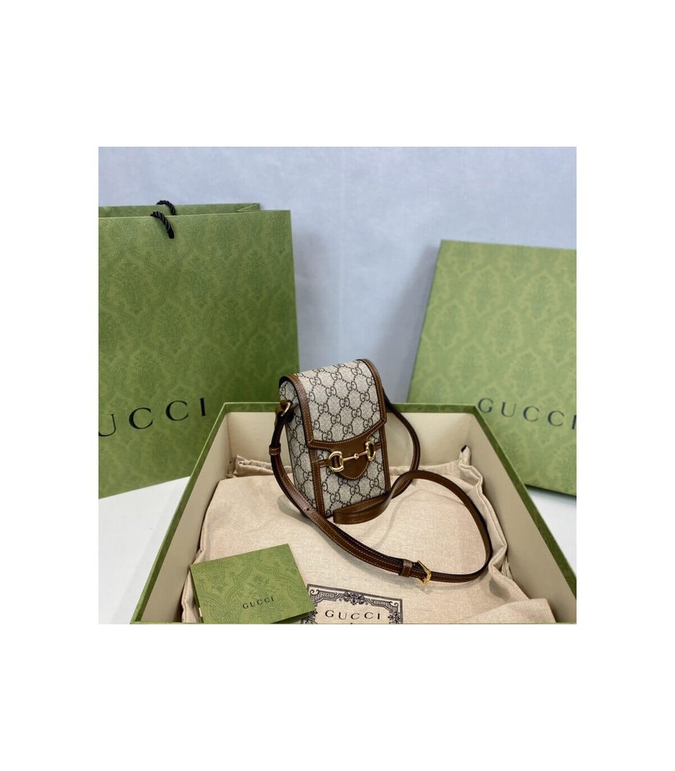 Gucci GG Supreme Horsebit 1955 Mini Bag Brown view 8