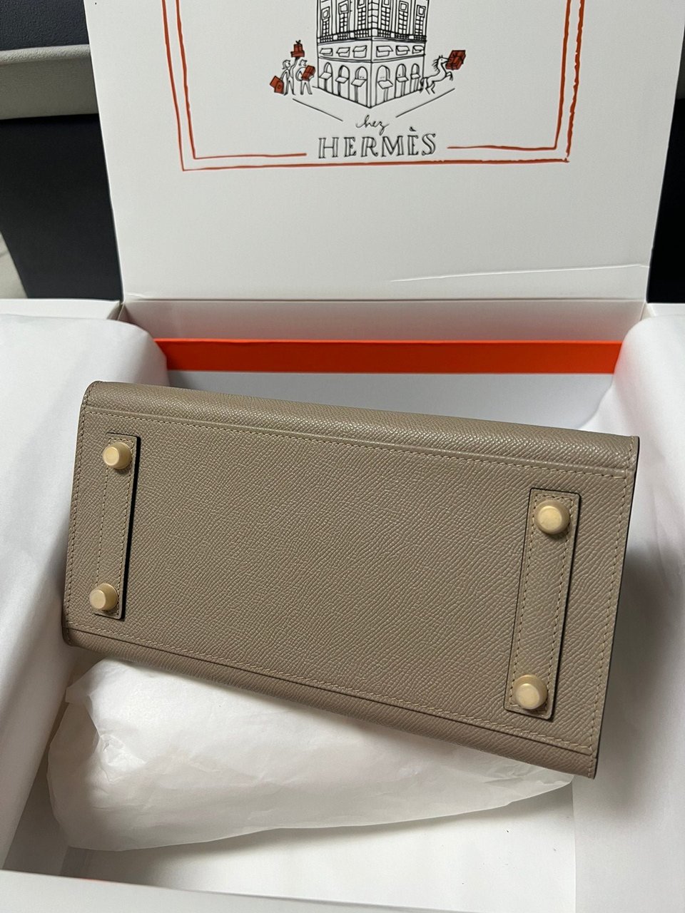 Hermes Birkin Sellier Etoupe Grey Epsom Leather Gold Hardware view 8