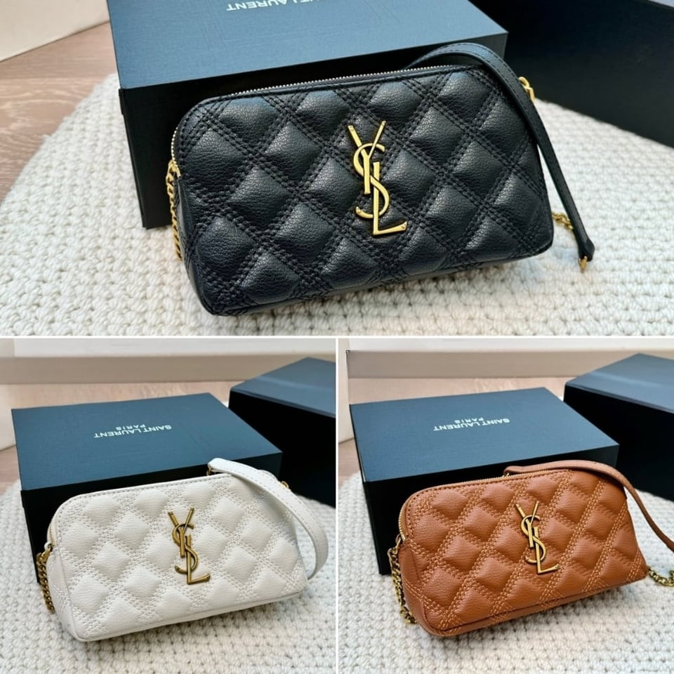 Saint Laurent Mini Becky Double Zip Bag White 20Cm view 4