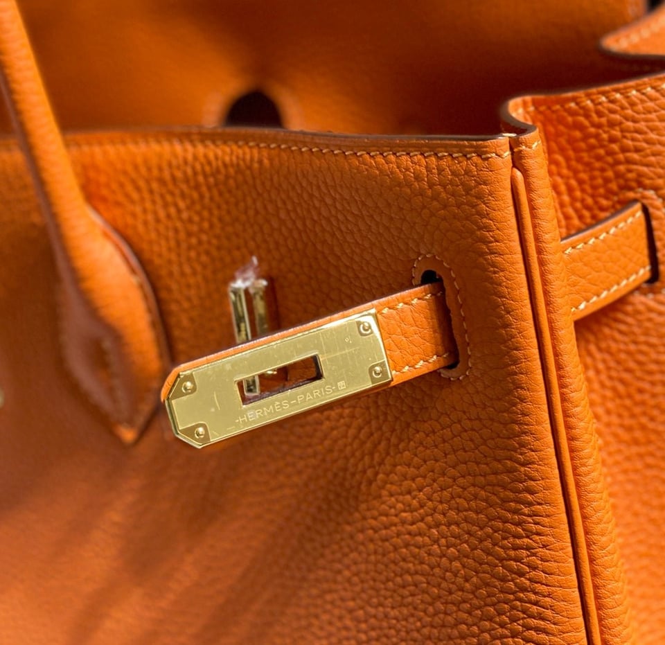 Hermes Birkin 35Cm Orange Togo Leather Gold Hardware view 10