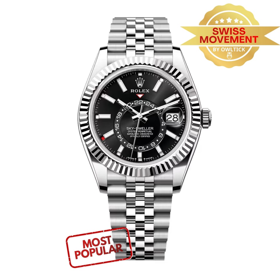 [SUPER CLONE] Rolex Sky-Dweller Bright Black Dial 42 mm Julibee 336934