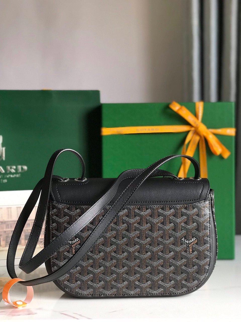 Goyard 233 Bag 25 Cm Black Calfskin And Goyardine Canvas view 10