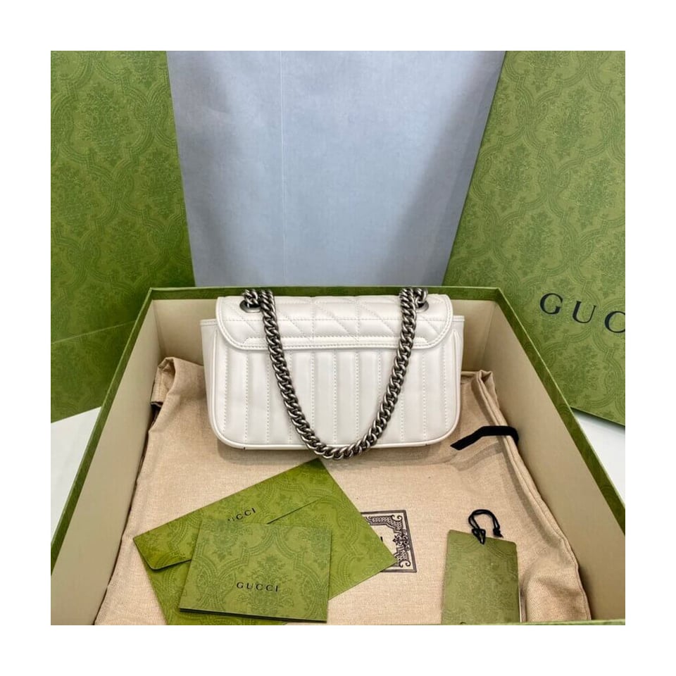 Gucci GG Marmont Mini Shoulder Bag White view 7
