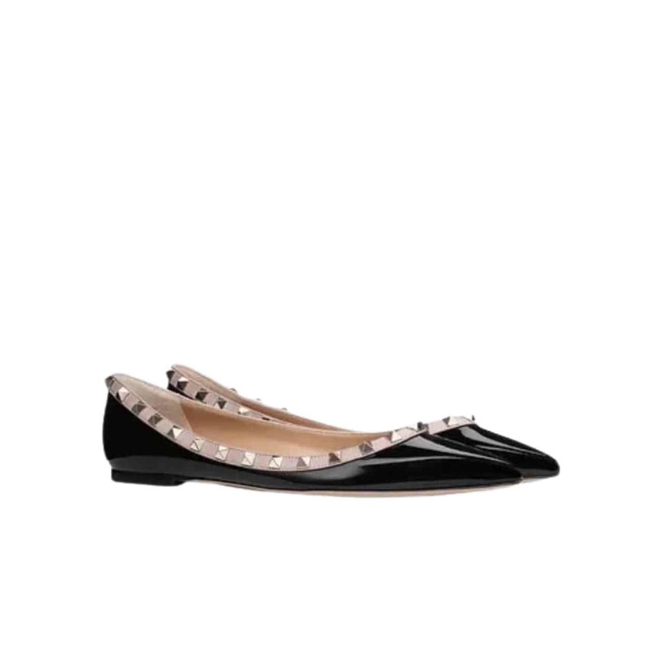 Valentino Patent Rockstud Ballet Flat Black Zw2S0403Vnwn91 view 2