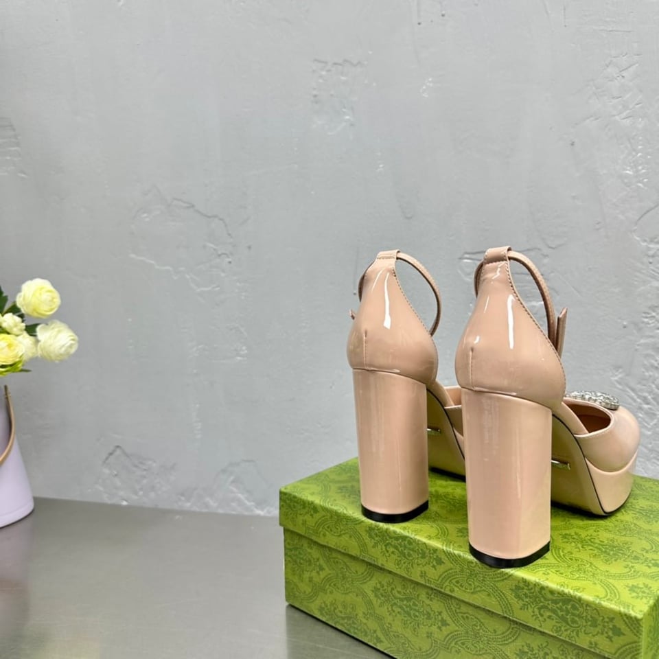 Gucci Women’S Platform Pump With Double G Beige view 8