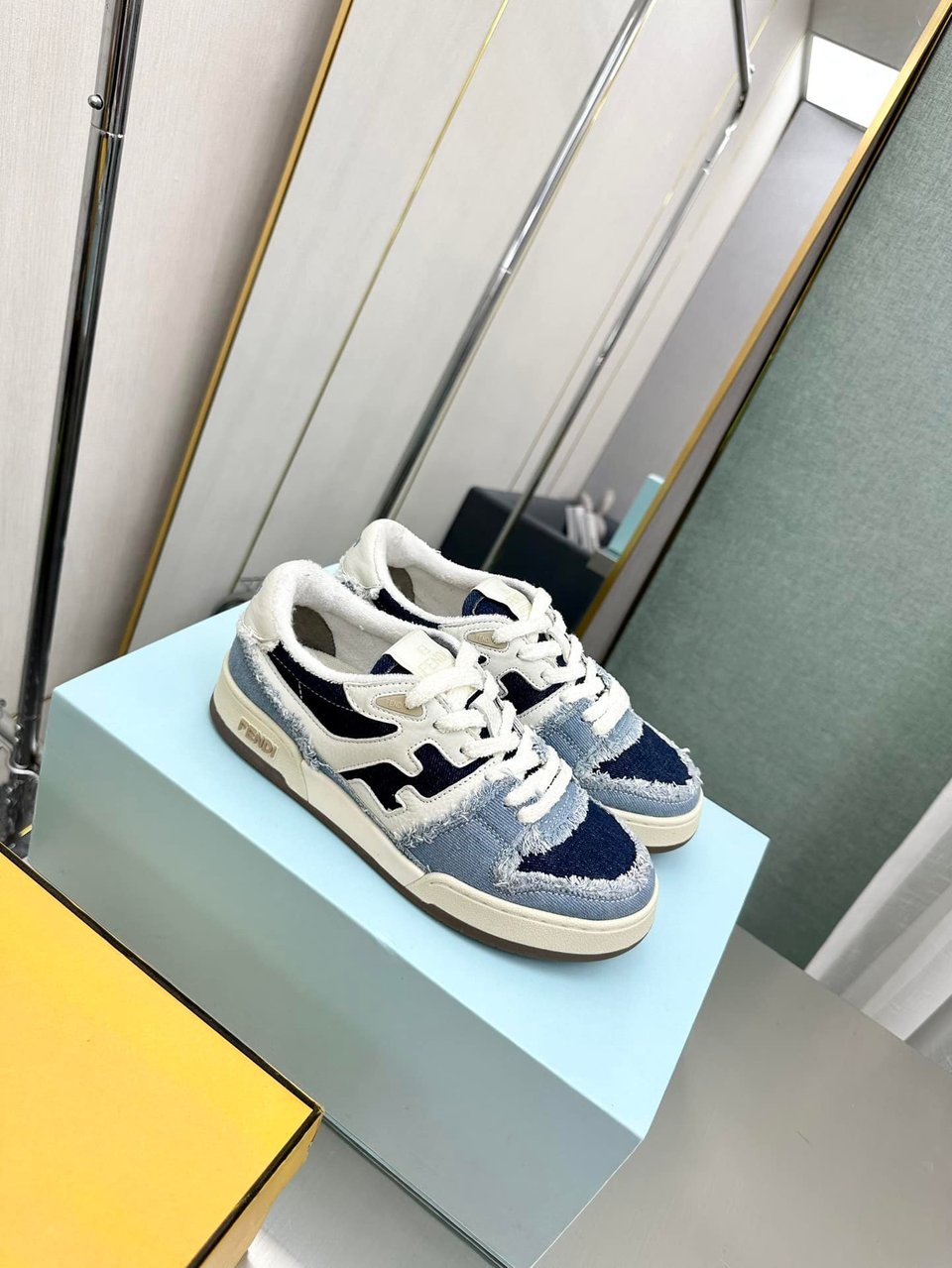 Fendi Match Suede Low Tops Denim Blue 7E1495Amf1F1Jid view 7
