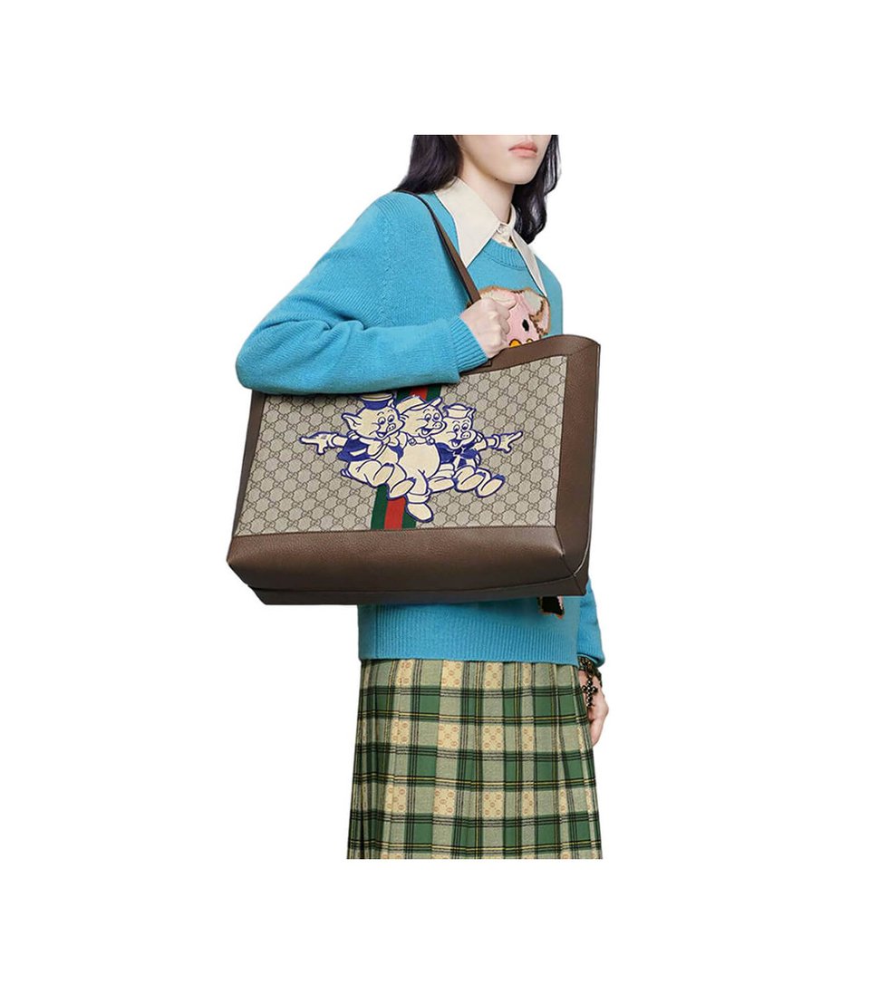 Gucci Ophidia GG Tote with Three Little Pigs 44cm view 3