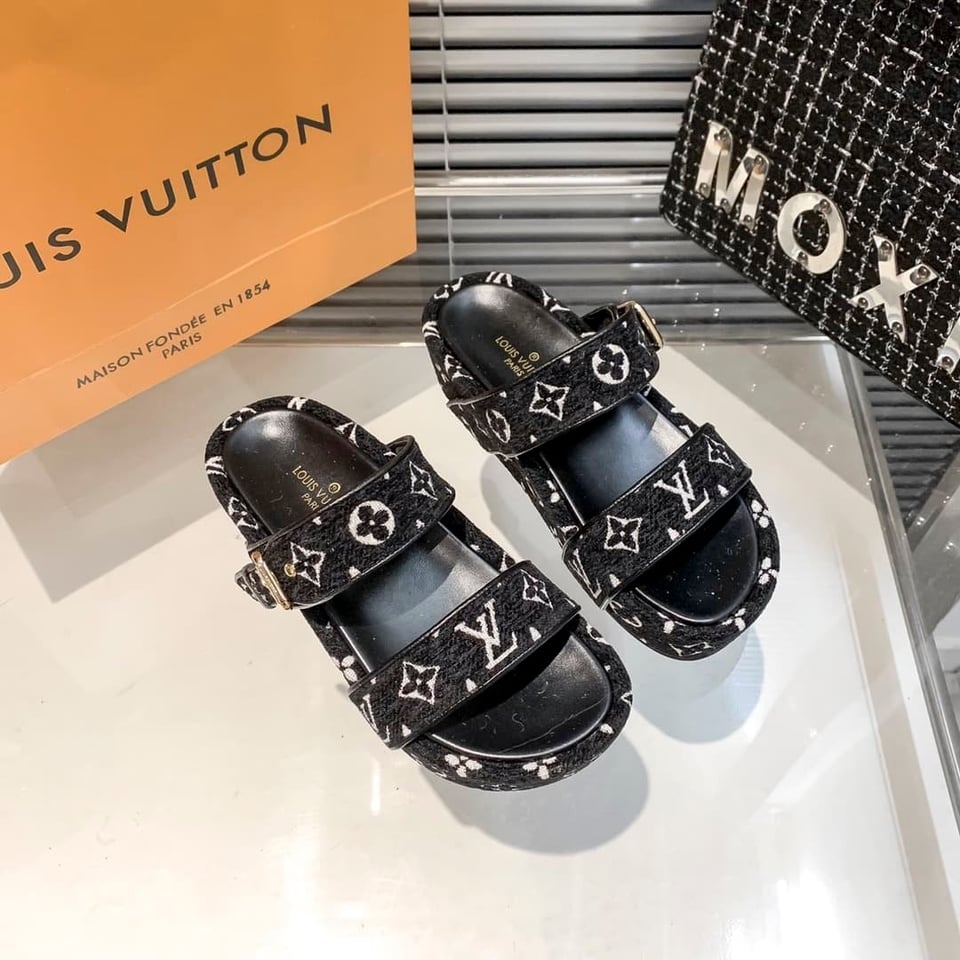 Louis Vuitton Mule Jumbo Flatform Sandals Black 1A94UU view 3