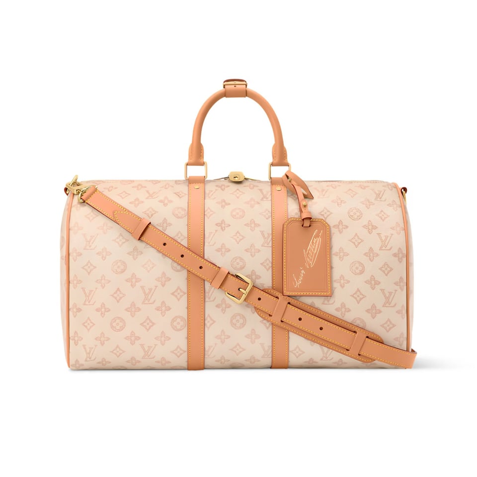 Louis Vuitton Keepall Bandoulière Bag 45cm/17.7in Monogram Dune / Beige M28238