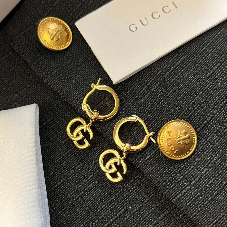 Gucci Gg Running Drop Earrings Gold view 5