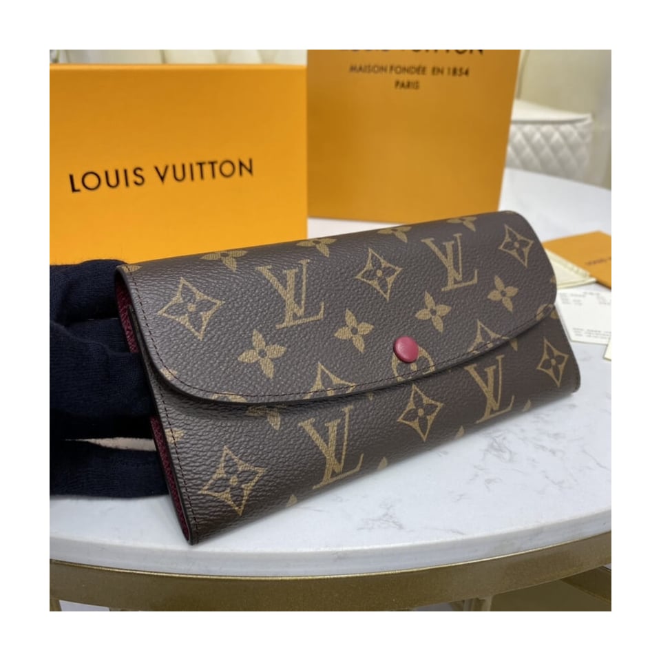 Louis Vuitton Monogram Canvas Emilie Wallet Fuchsia view 3