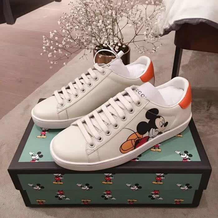 Disney x Gucci Ace Low ‘Mickey Mouse Ivory’ 60369-AYO70-9591 view 4