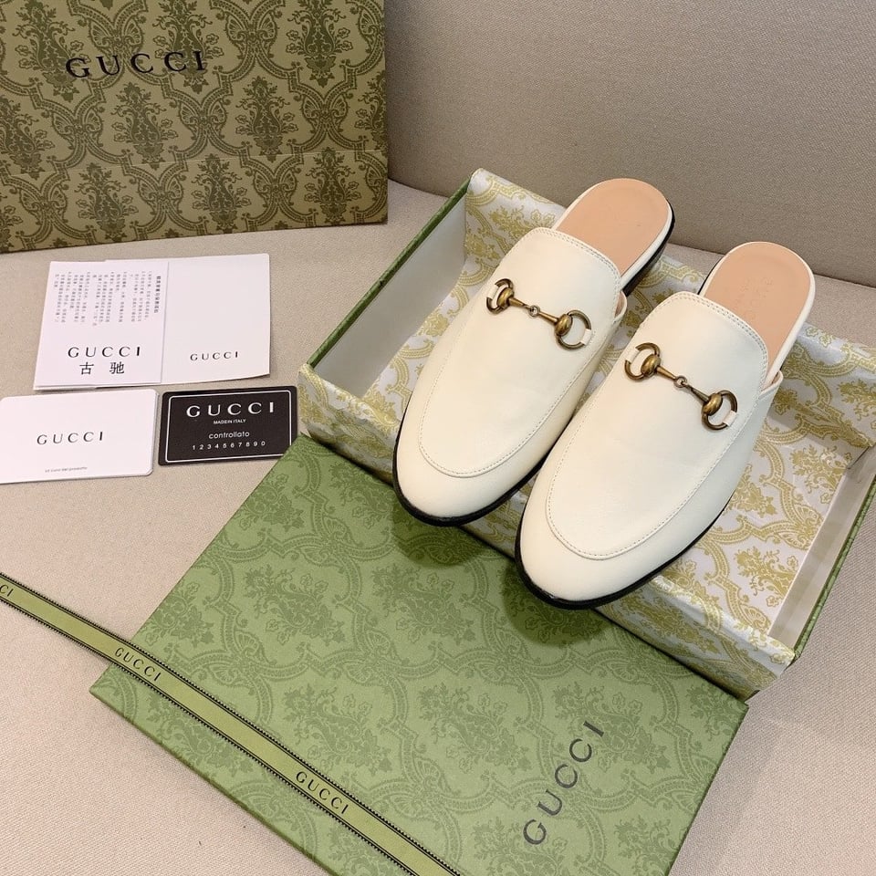Gucci Princetown Leather Slipper White view 9