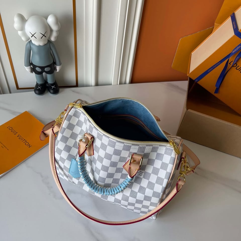Louis Vuitton Speedy 30 Soft Damier Azur Canvas N40908 view 3