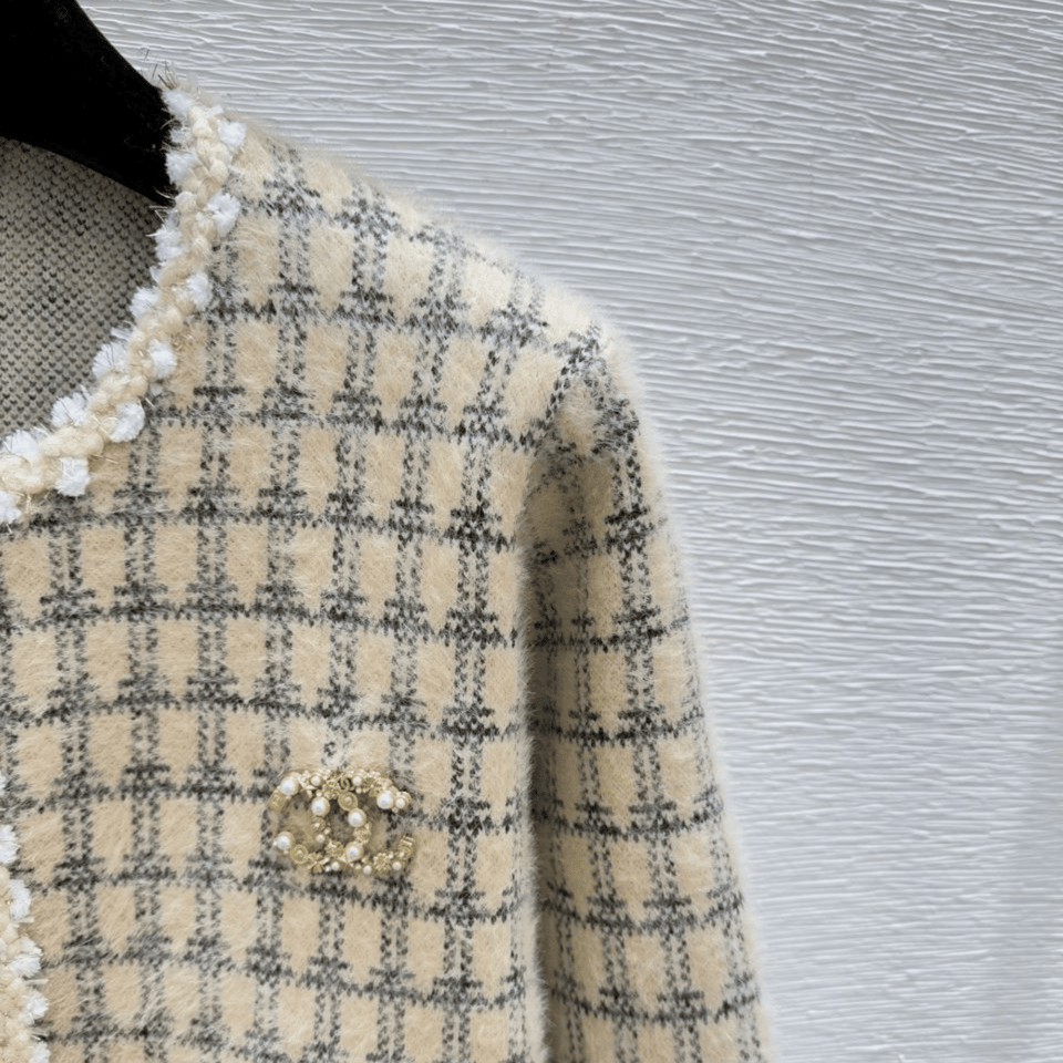 Chanel Elegant Check Tweed Jacket view 3