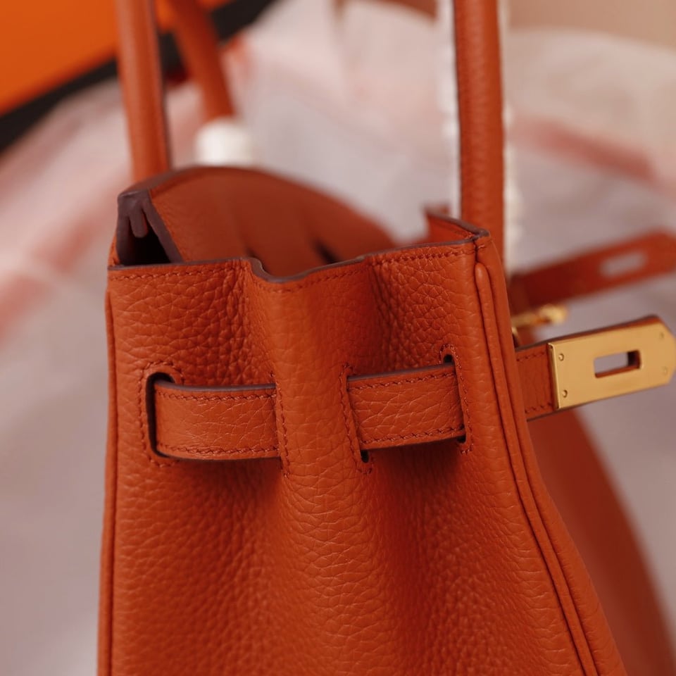 Hermes Birkin Bag 35 Fire Togo Gold Hardware view 8