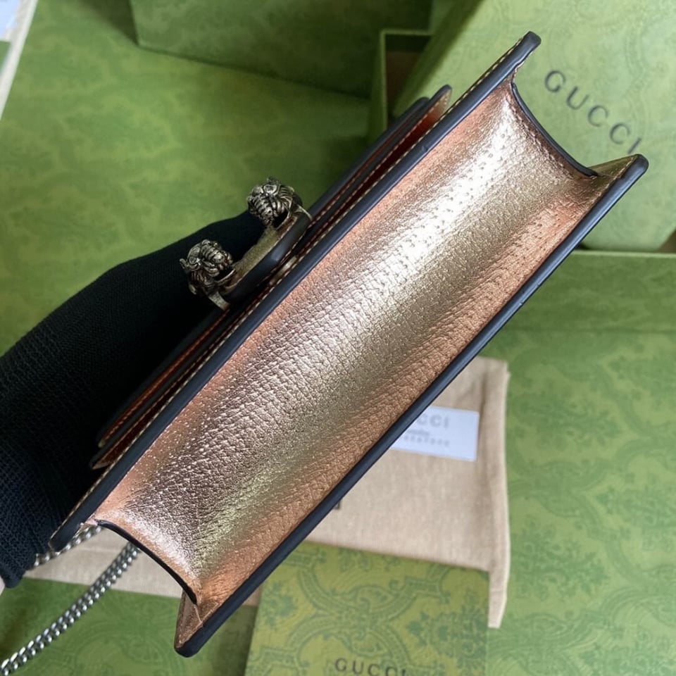 Gucci Dionysus Super Mini Bag in Rose Gold view 4