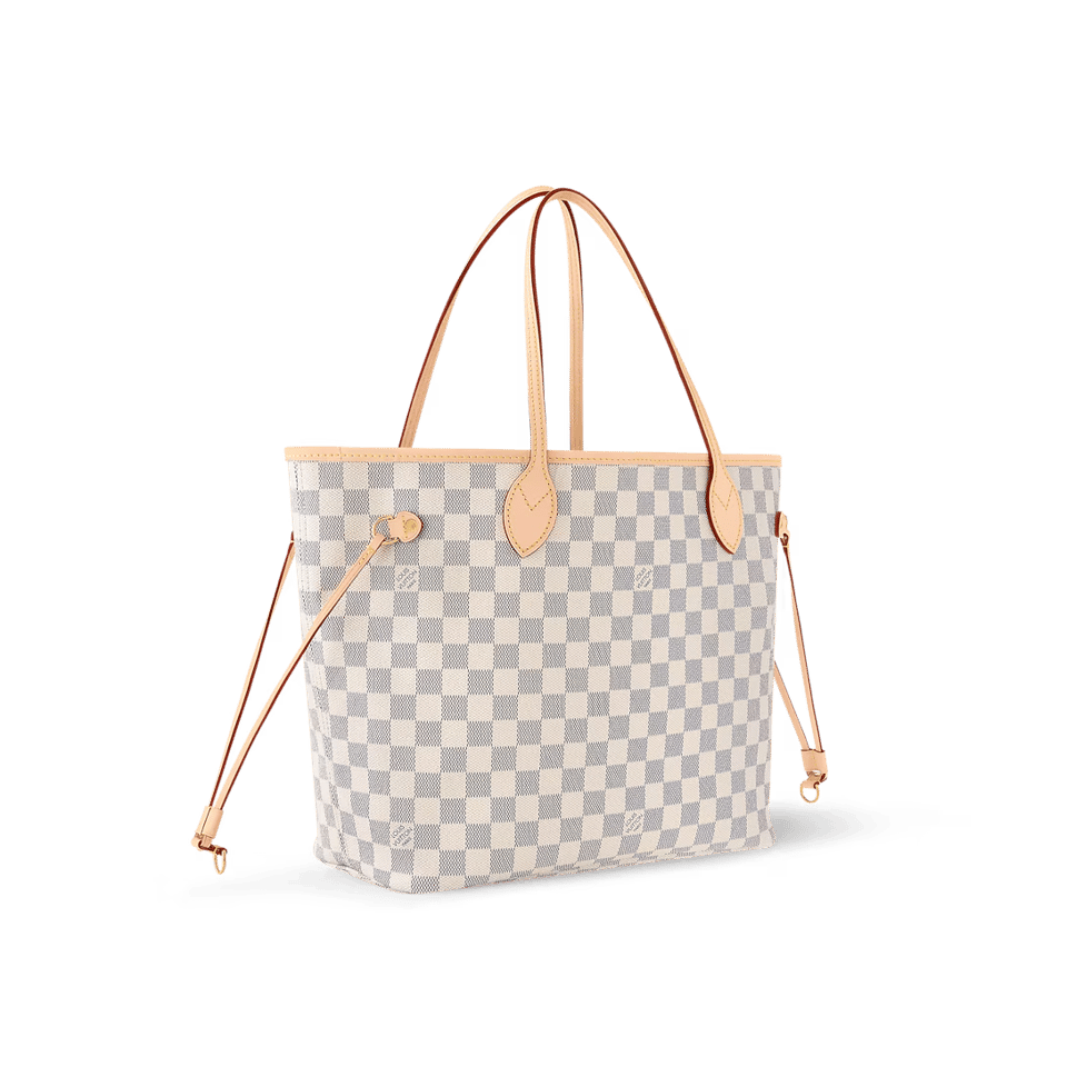 Louis Vuitton Neverfull MM Tote Bag Damier Azur Canvas Rose Ballerine 31cm N40603 view 4
