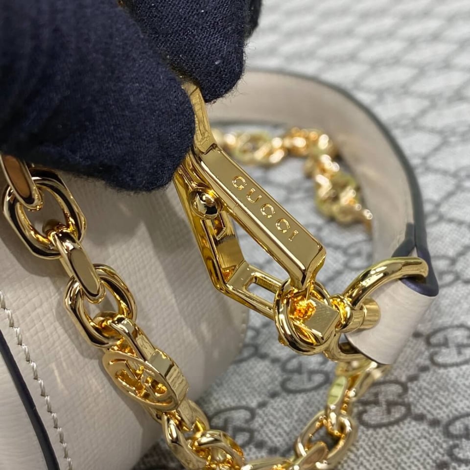 Gucci Horsebit 1955 GG Supreme Canvas Should Bag Oatmeal view 12