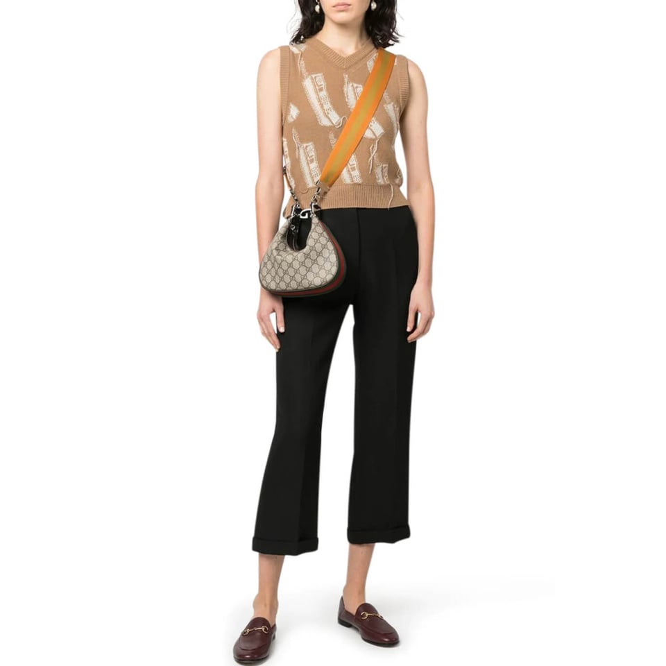 Gucci GG Supreme Attache Small Shoulder Bag Coffee view 4