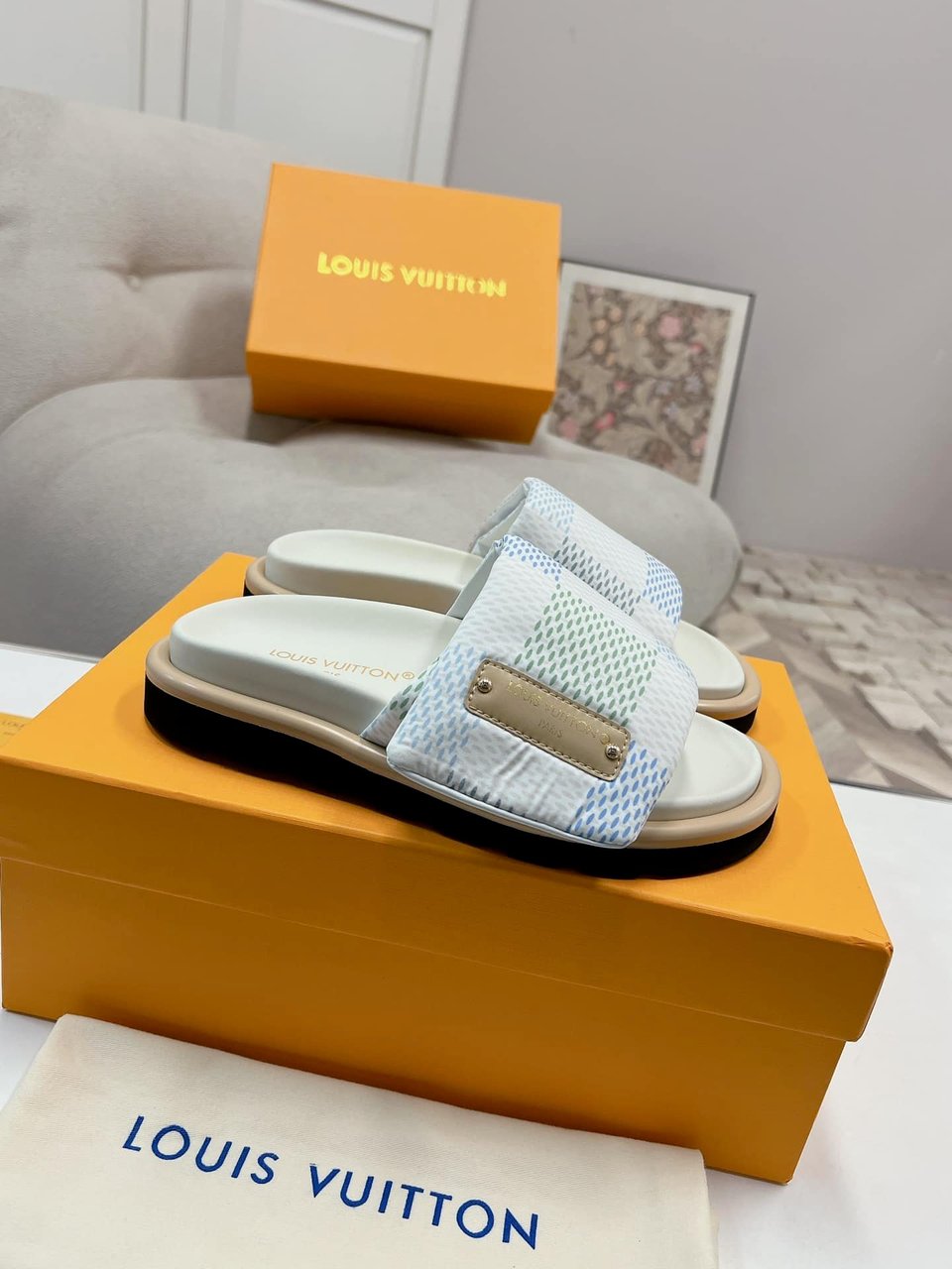 Louis Vuitton Pool Pillow Flat Comfort Mule Sandals Light Blue 1Actwm view 9