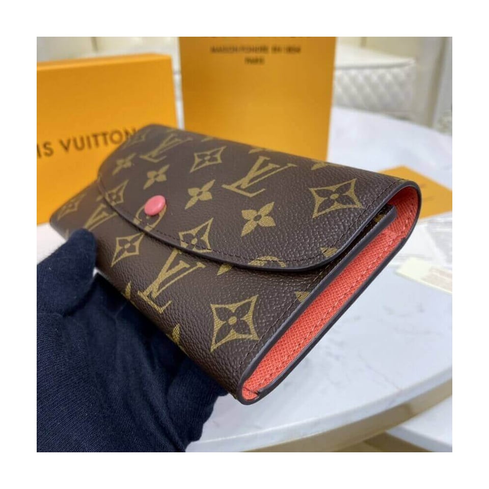 Louis Vuitton Monogram Canvas Emilie Wallet Watermelon Red view 3