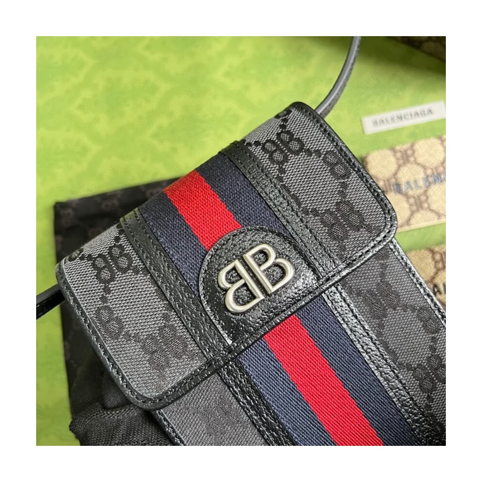 Balenciaga x Gucci Hacker Phone Bag Black view 6