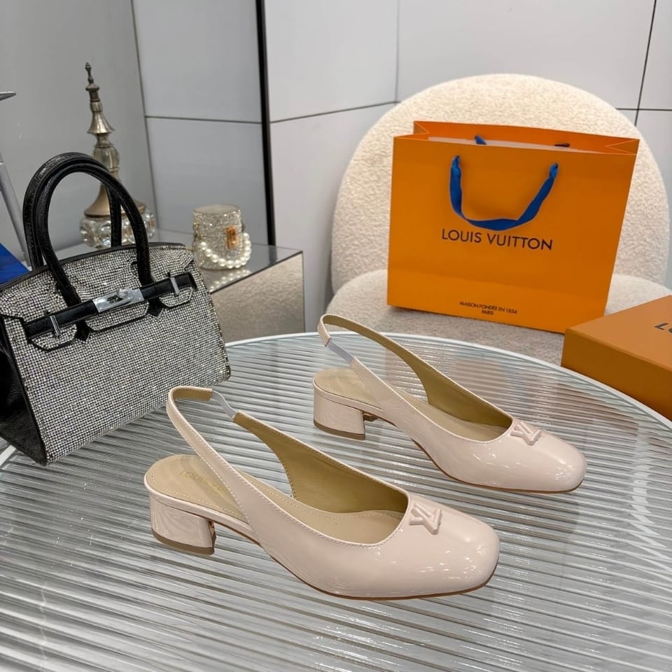 Louis Vuitton Swing Slingback Pump Nude 1Agufb view 4