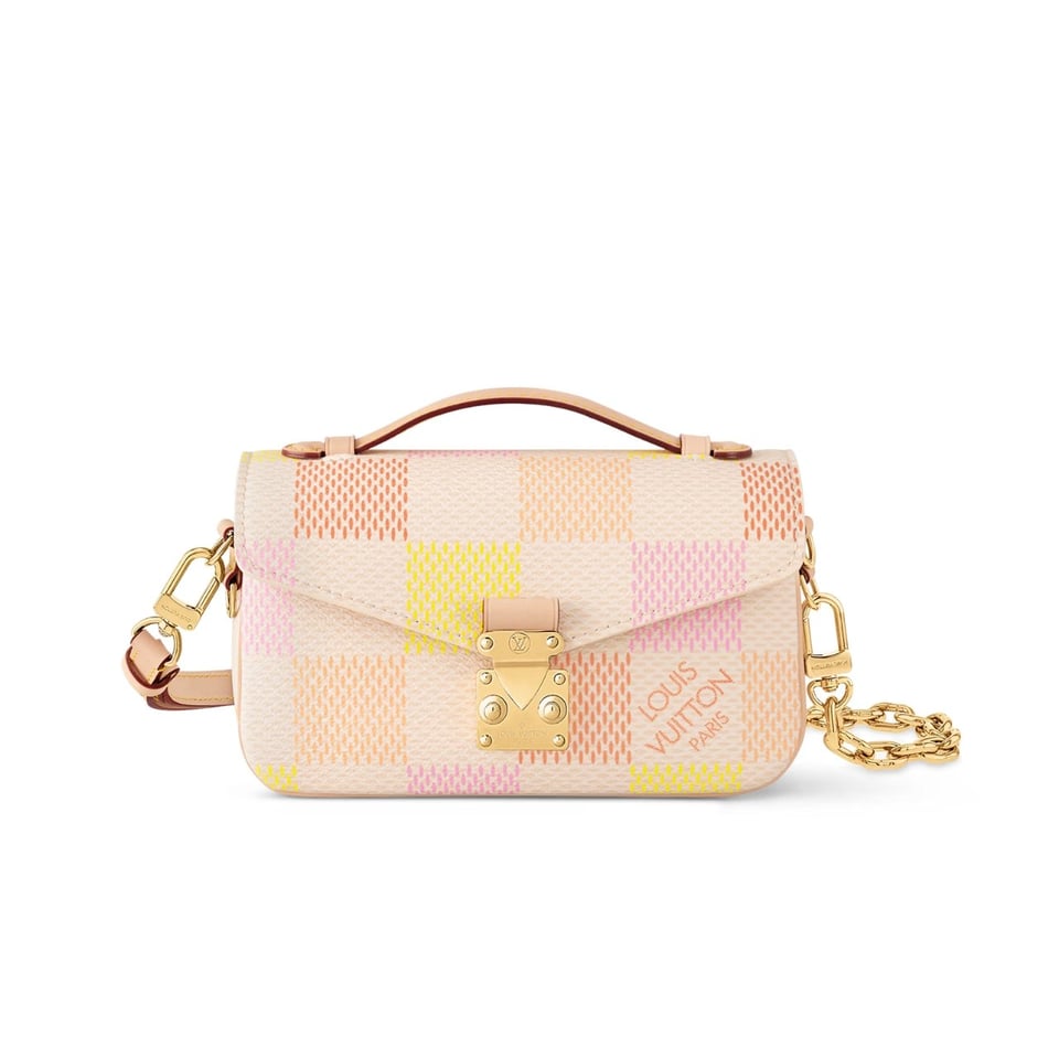 Louis Vuitton Pochette M Tis East West Damier Canvas Peach 21Cm N40749 view 2