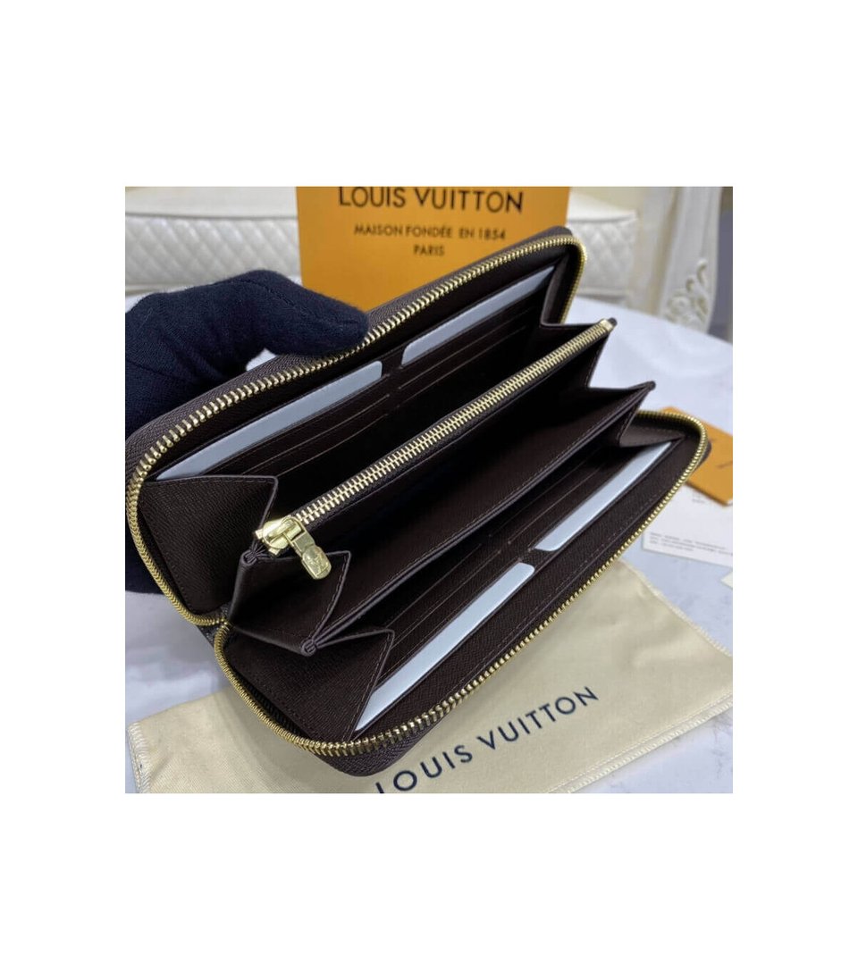 Louis Vuitton Damier Ebene Zippy Wallet Brown view 11