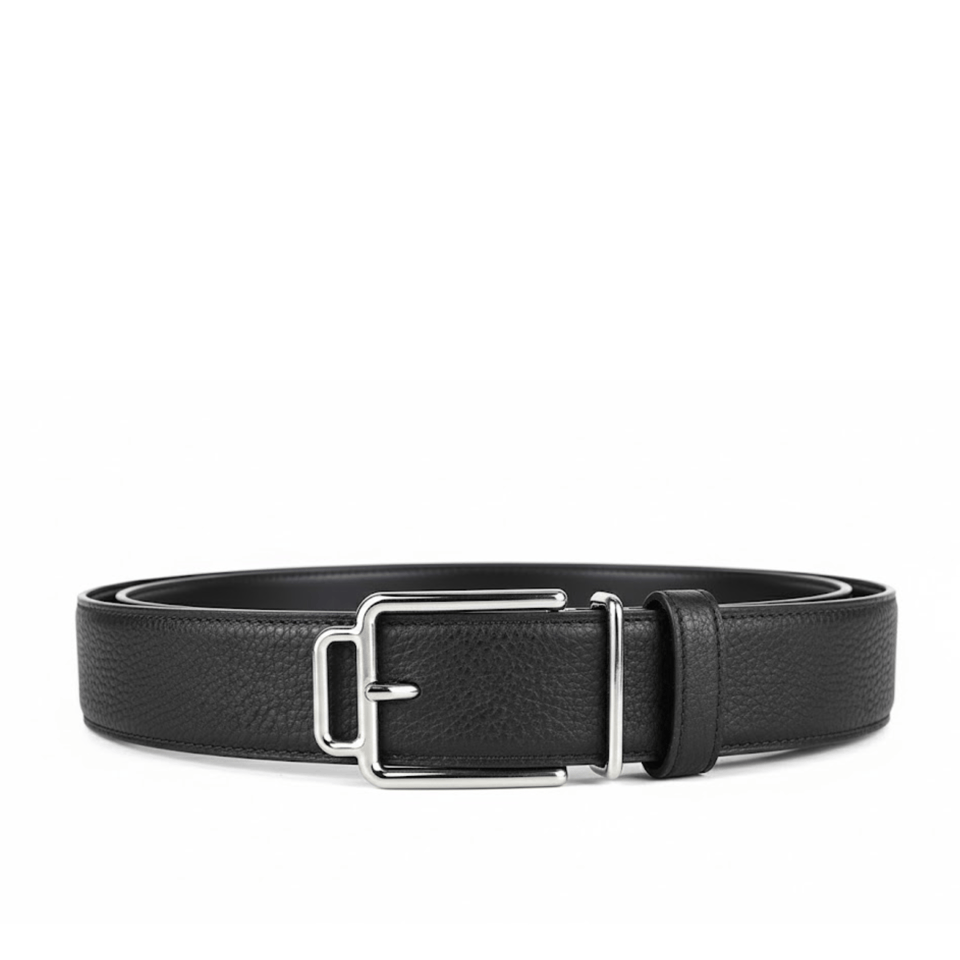Hermes Black Silver Metal Buckle 38mm Belt For Men view 2