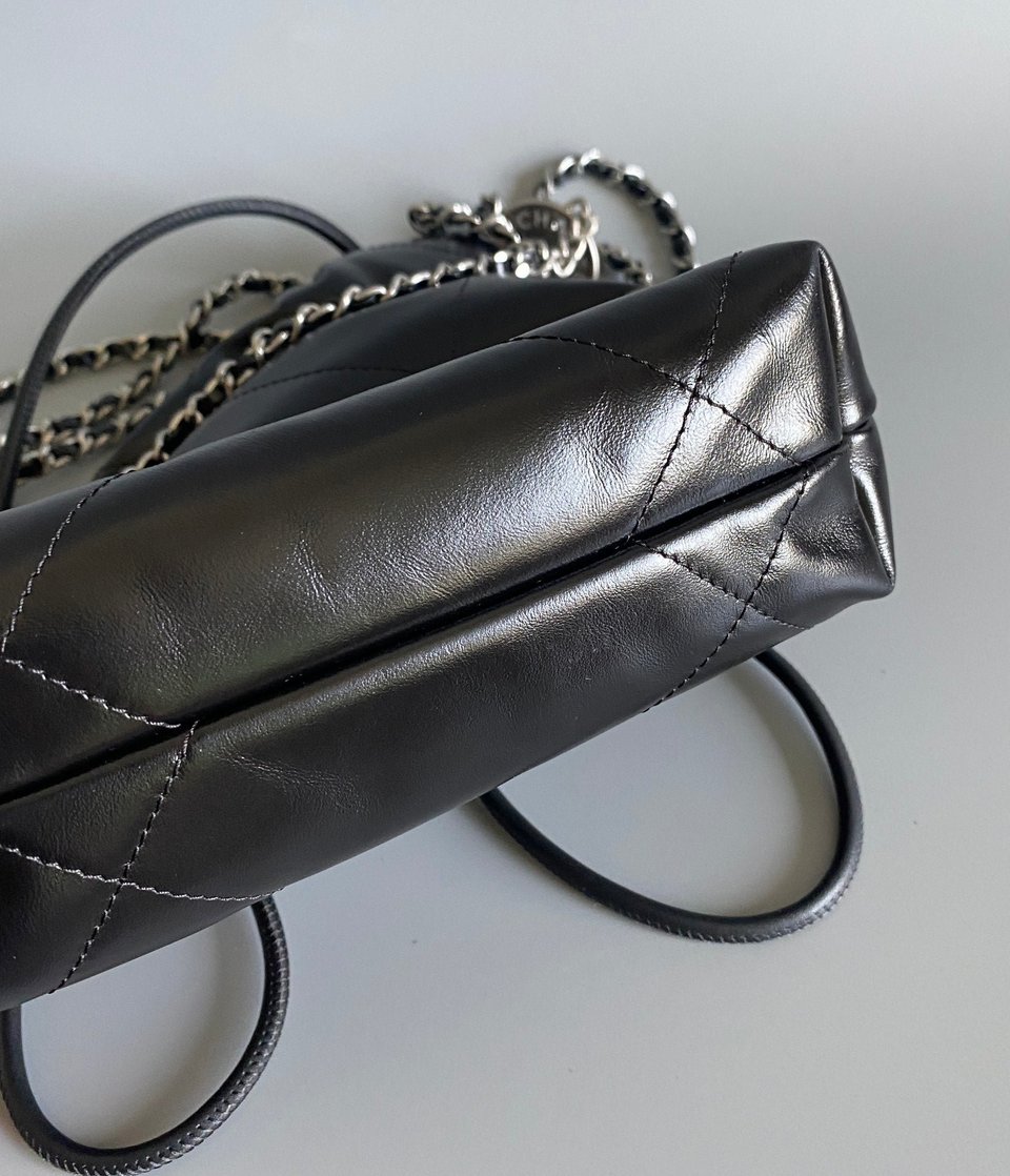 Chanel Hobo Mini 20Cm Black Lambskin Shw view 7