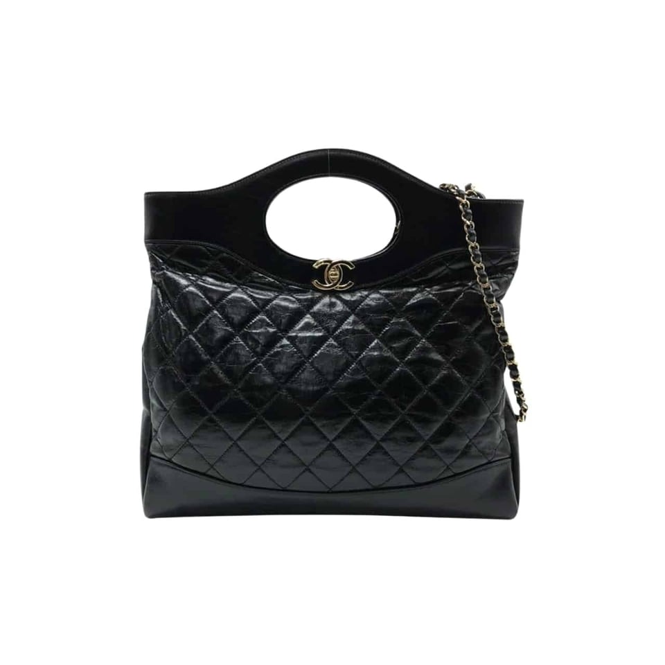 Chanel Vintage Quilted Chain Handle Bag Black 39Cm/15.3in view 2