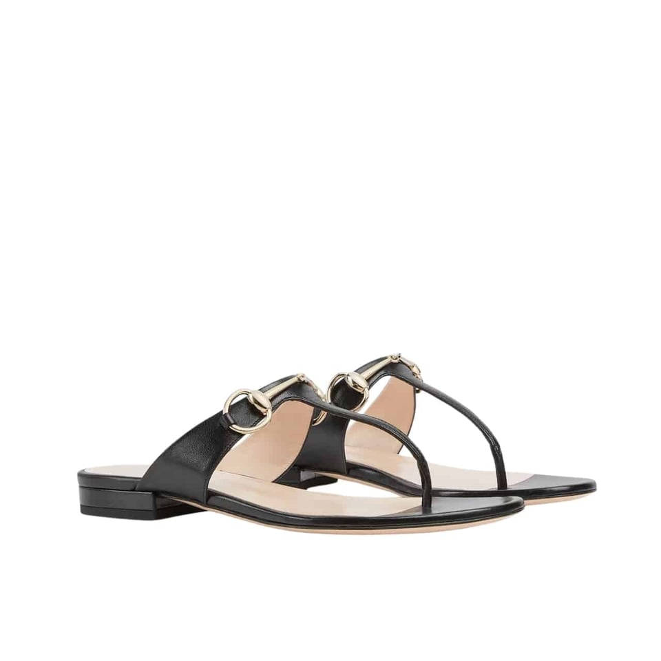 Gucci Women’S Thong Sandal With Horsebit Black ??816590 C9D00 1000 view 2
