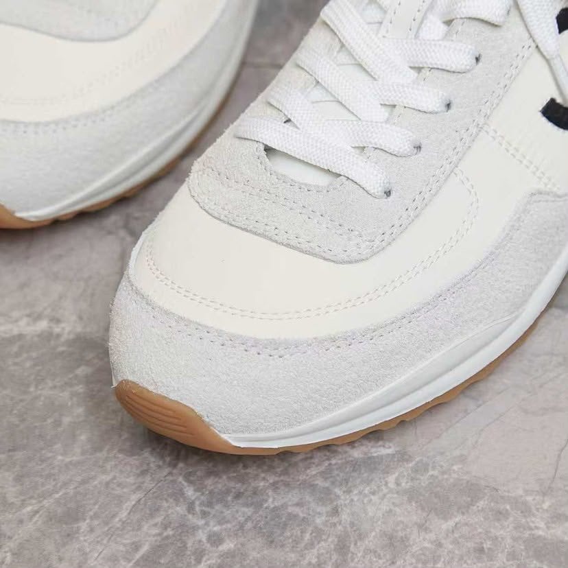 Chanel Nylon and Suede Sneakers with Black CC Logo White G39858 view 7