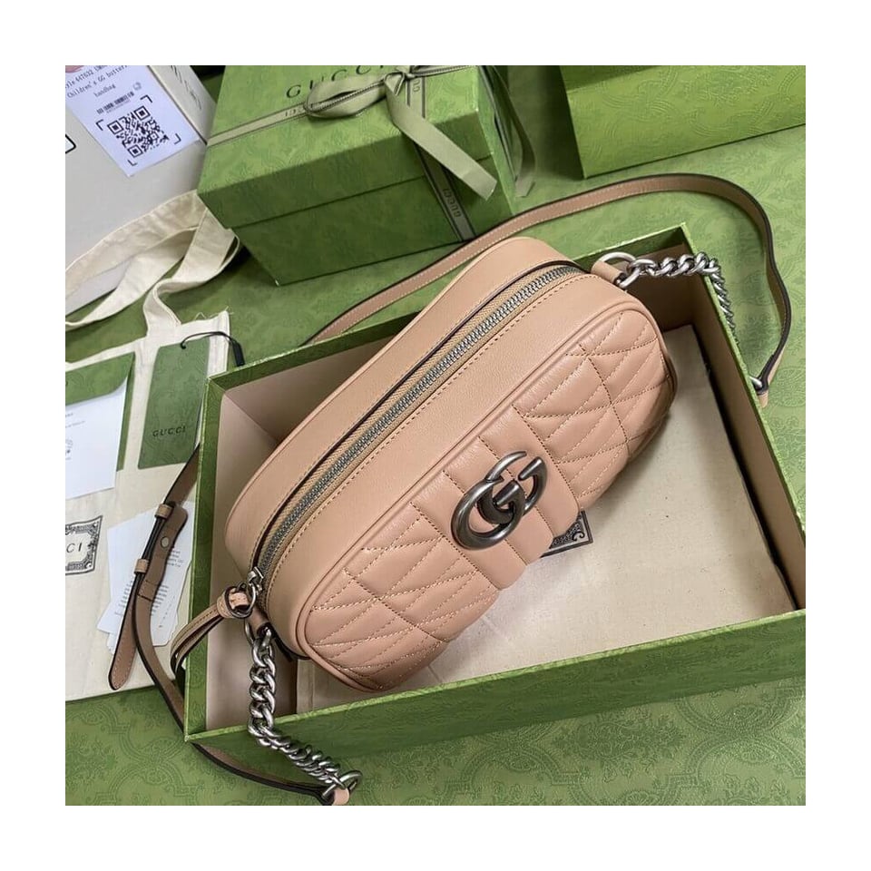 Gucci GG Marmont Small Shoulder Bag Rose Beige view 8