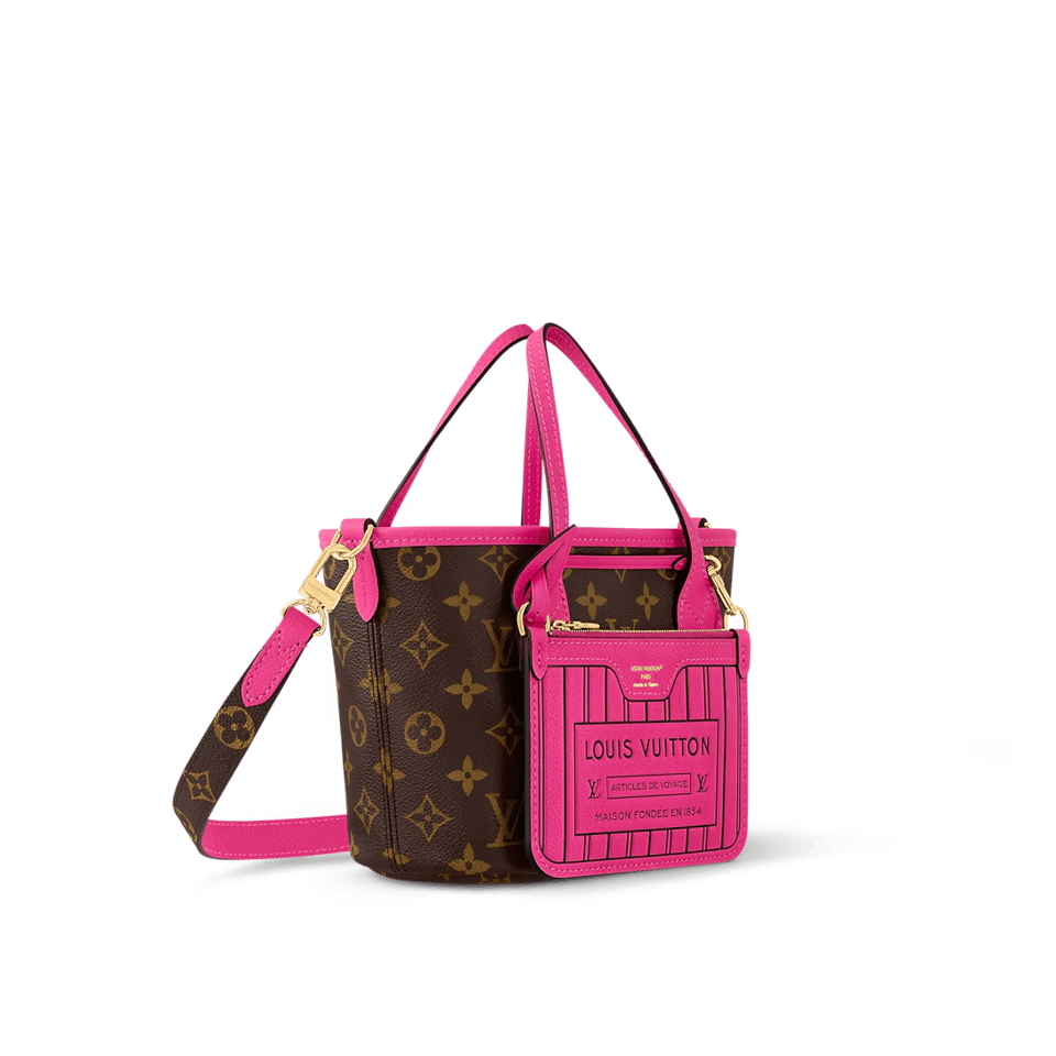 Louis Vuitton Neverfull Bandoulière Inside Out BB Rose Pondichery Cowhide 26.5cm M12106 view 3