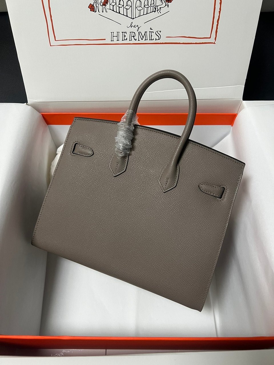 Hermes Birkin Sellier Etain Epsom Leather Gold Hardware view 5